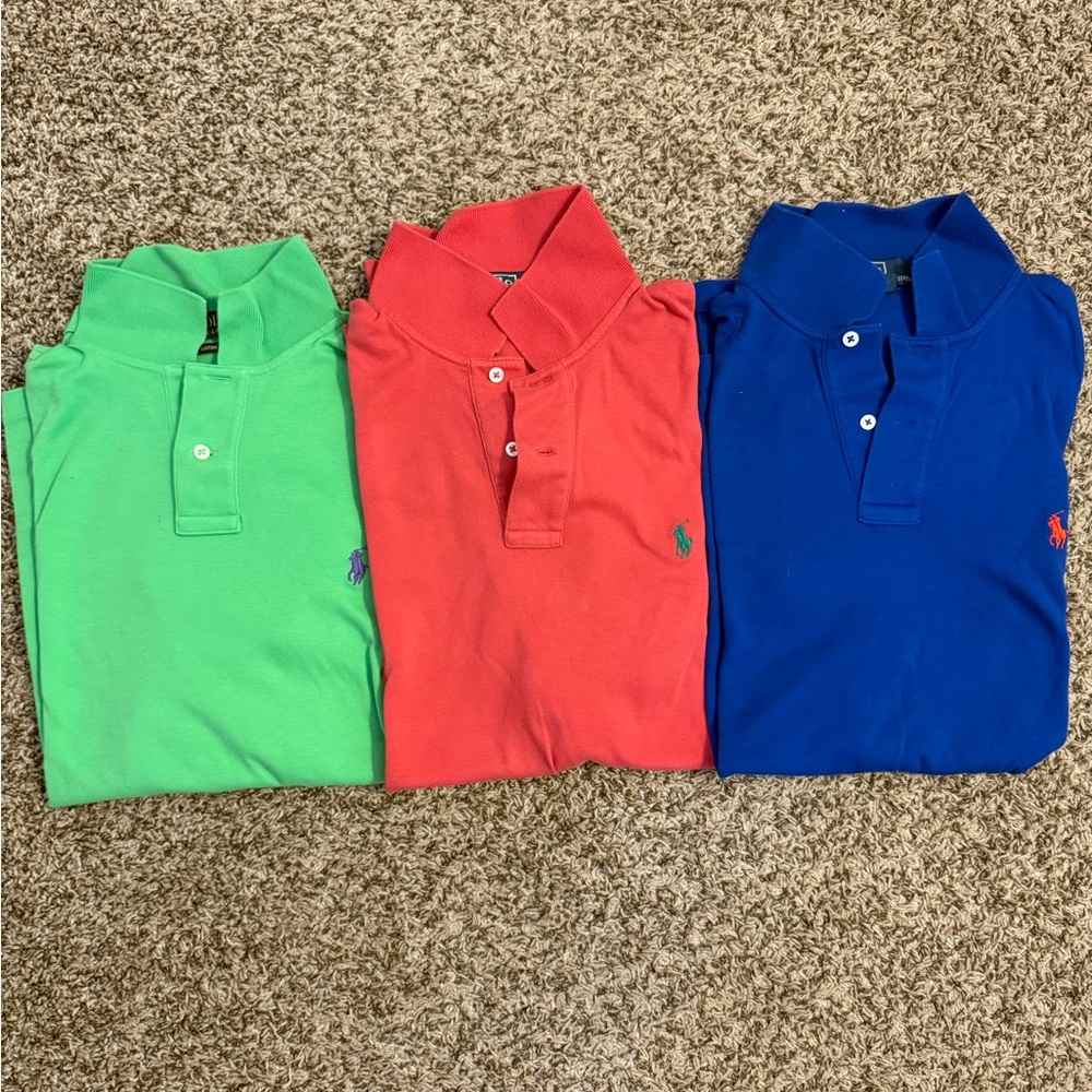 Men's Ralph Lauren Polo Shirt Trio - Green, Red, Blue